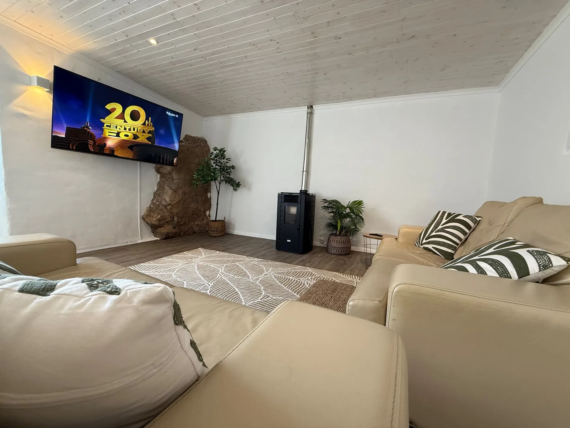 Sala de estar com salamandra a pellets